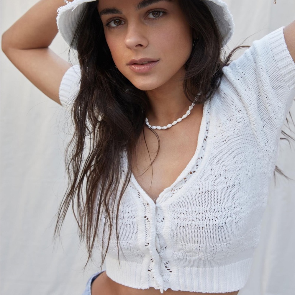 Urban Outfitters Brenda Short Sleeve Cardigan